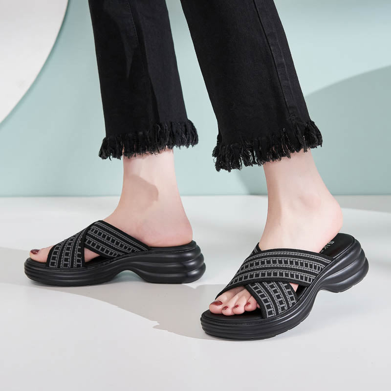 Platform Slide Sandals - Comfortable Summer Shoes - platform sandals platform slides slide sandals