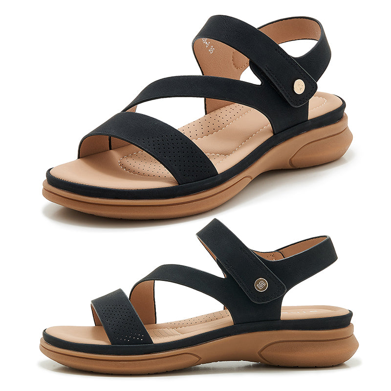 Ankle Strap Wedge Sandals - Dressy Summer Shoes - ankle strap sandals dressy sandals summer sandals for women