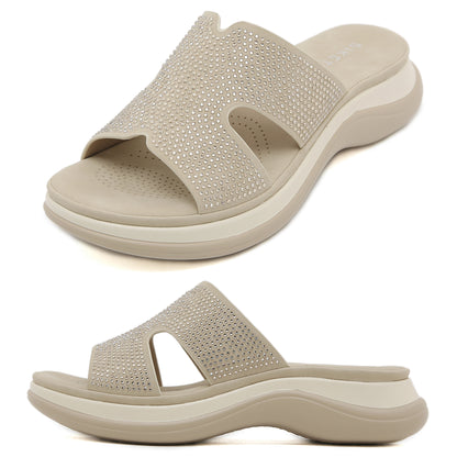 Rhinestone Platform Sandals - Sparkly Summer Shoes - glam sandals platform sandals rhinestone sandals