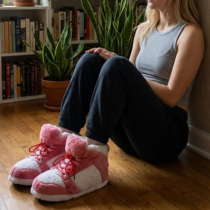 Pink Sneaker Slippers for Women - Cute Funny Novelty Cozy Indoor House Shoes - cozy indoor slippers non-slip cute slippers for women funny slippers