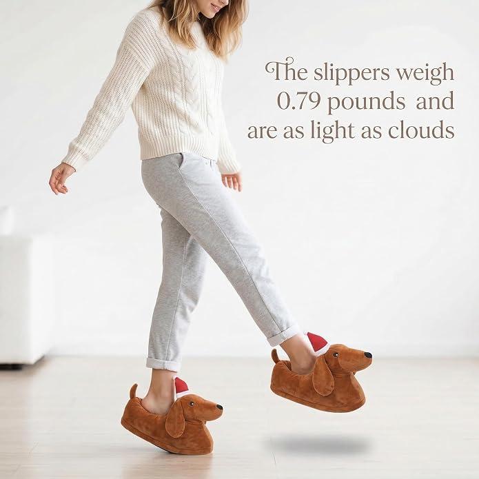 Christmas Dachshund Slippers for Women & Men