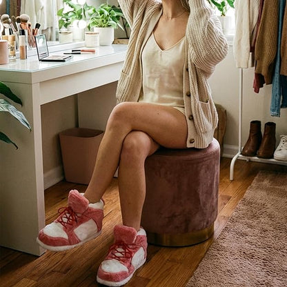 Pink Sneaker Slippers for Women - Cute Funny Novelty Cozy Indoor House Shoes - cozy indoor slippers non-slip cute slippers for women funny slippers