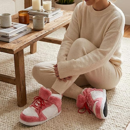 Pink Sneaker Slippers for Women - Cute Funny Novelty Cozy Indoor House Shoes - cozy indoor slippers non-slip cute slippers for women funny slippers