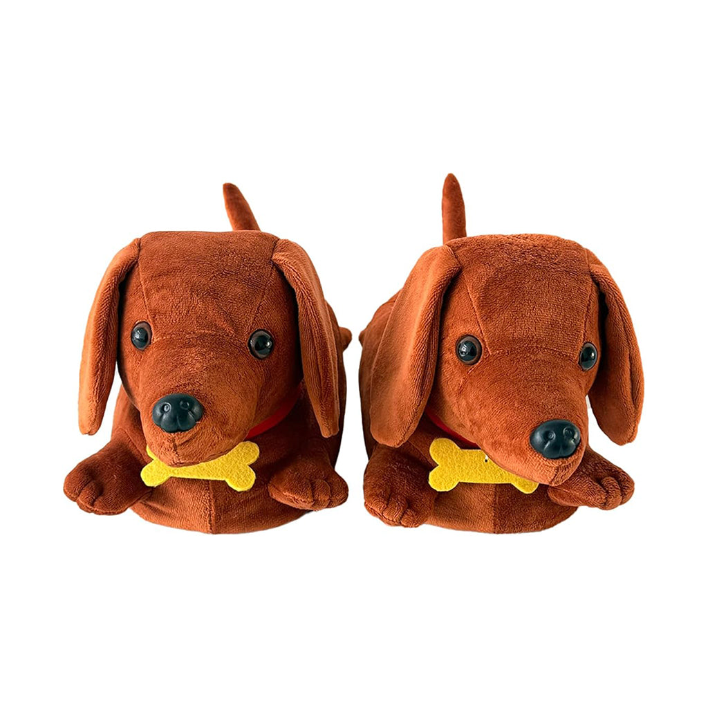 Brown dachshund slippers for women and men by Unimaglif