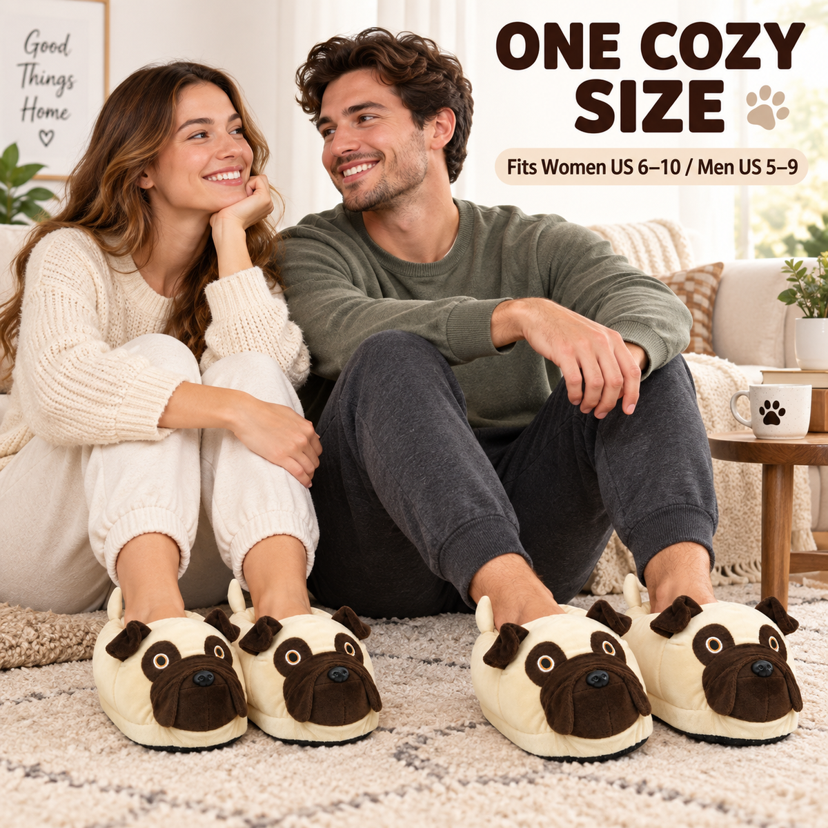 Pug Slippers for Women & Men
