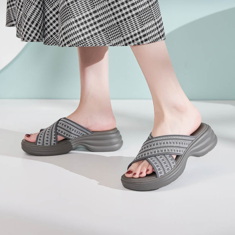 Platform Slide Sandals - Comfortable Summer Shoes - platform sandals platform slides slide sandals