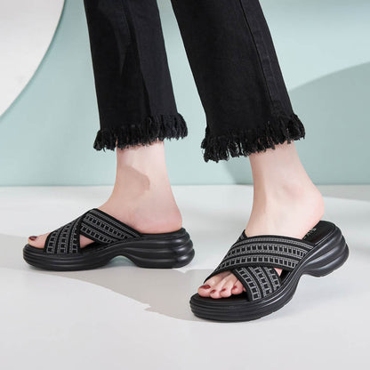 Platform Slide Sandals - Comfortable Summer Shoes - platform sandals platform slides slide sandals