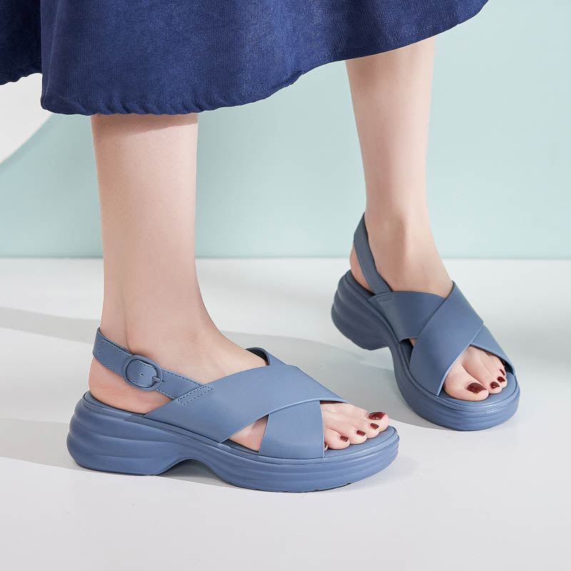 Ankle Strap Platform Sandals - Summer Shoes - ankle strap sandals chunky sandals platform sandals