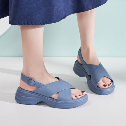 Ankle Strap Platform Sandals - Summer Shoes - ankle strap sandals chunky sandals platform sandals