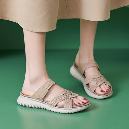 Strappy Wedge Sandals - Elegant Beach Shoes - beach sandals elegant sandals strappy sandals