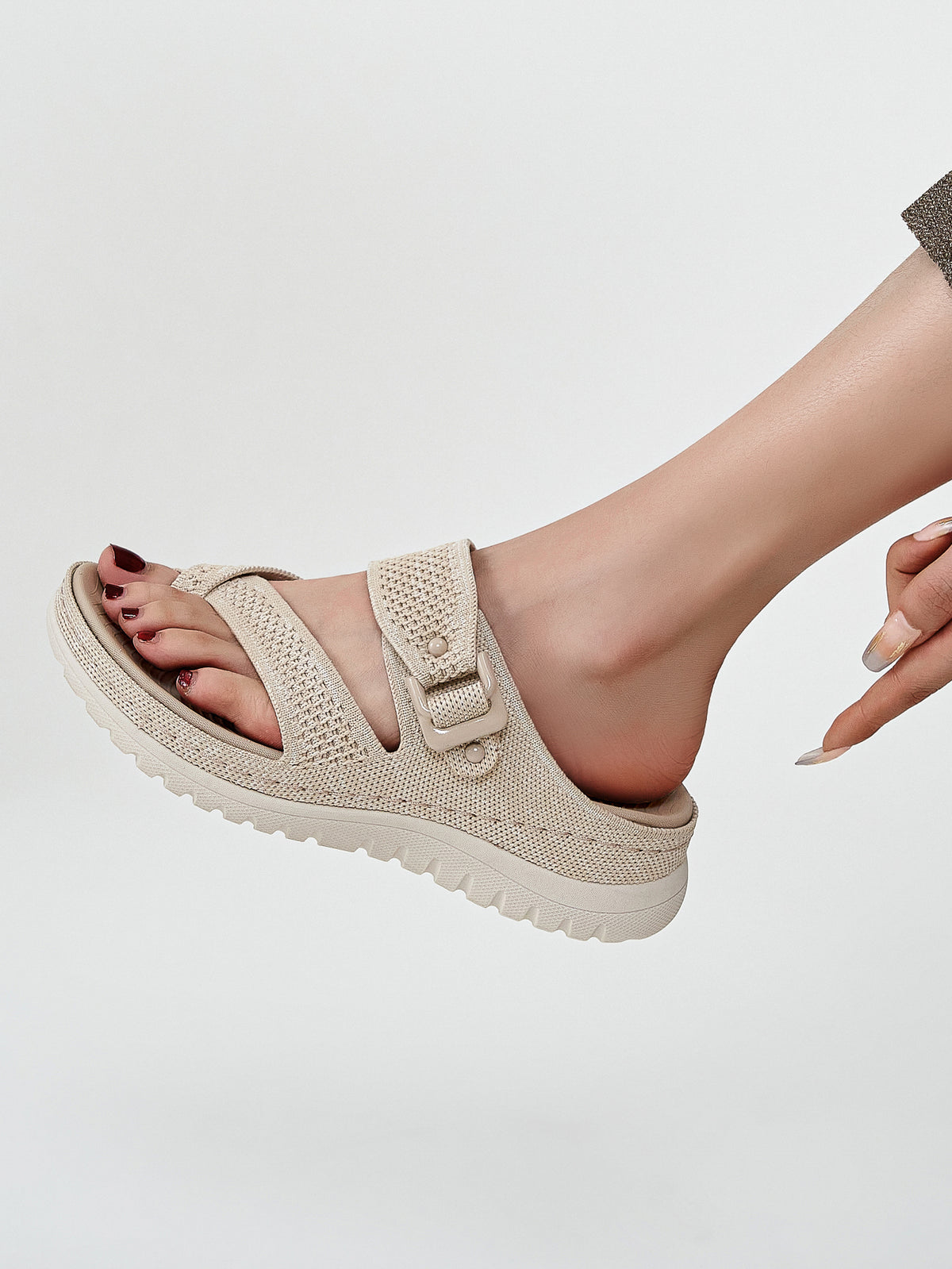 Knitted Slide Sandals - Breathable Summer Shoes - breathable sandals knitted sandals slide sandals