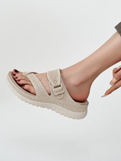 Knitted Slide Sandals - Breathable Summer Shoes - breathable sandals knitted sandals slide sandals