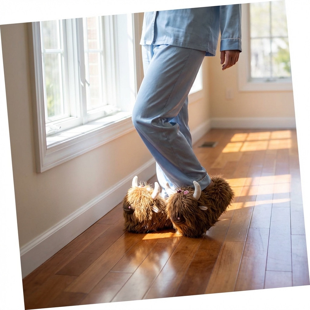 Highland Cow Animal Slippers for Women Men - Funny Fuzzy Novelty Cozy Gift - animal slippers women cozy indoor slippers non-slip funny slippers