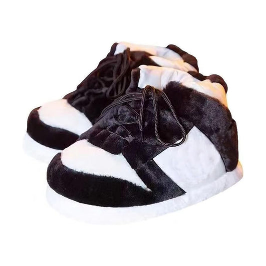 Black Sneaker Slippers V2 for Women Men - Cozy Funny Novelty House Shoes - cozy indoor slippers non-slip funny slippers house shoes
