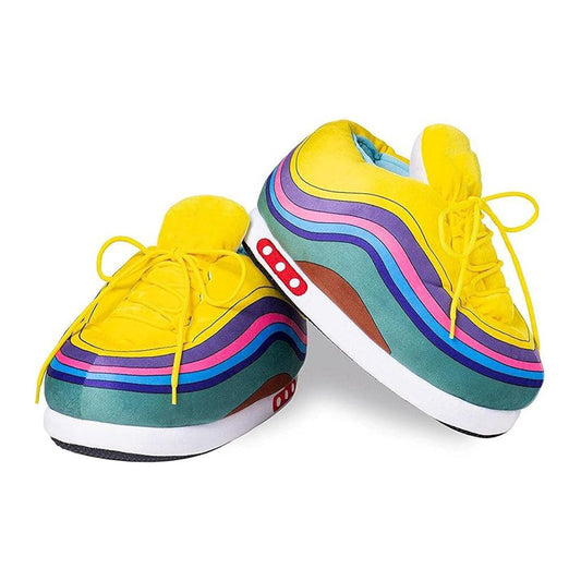 Rainbow Sneaker Slippers for Women Men - Funny Novelty Colorful Cozy Indoor Shoes - animal slippers cozy indoor slippers non-slip cute slippers for women