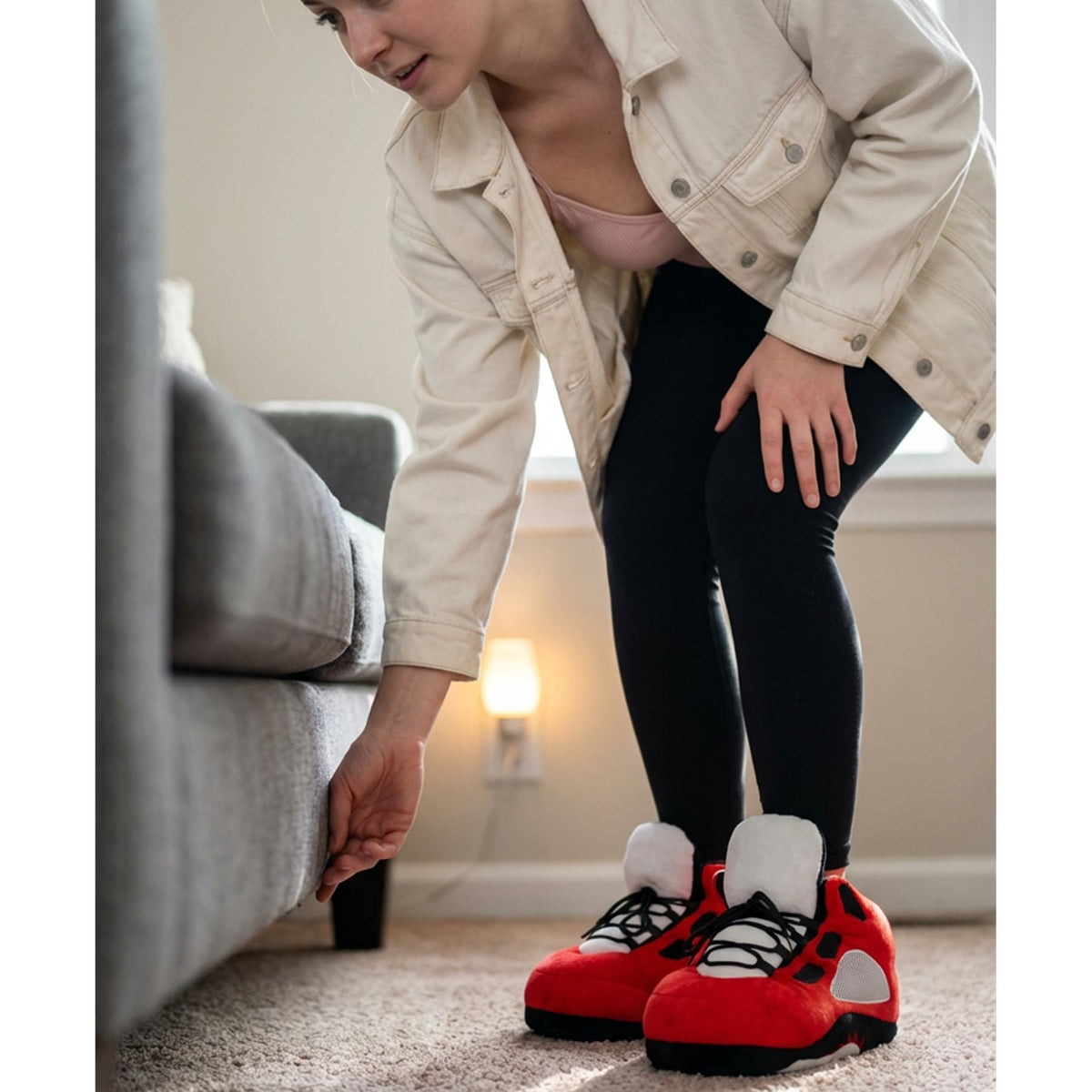 Red Sneaker Slippers V2 for Women Men - Funny Novelty Cozy Indoor House Shoes - animal slippers cozy indoor slippers non-slip cute slippers for women